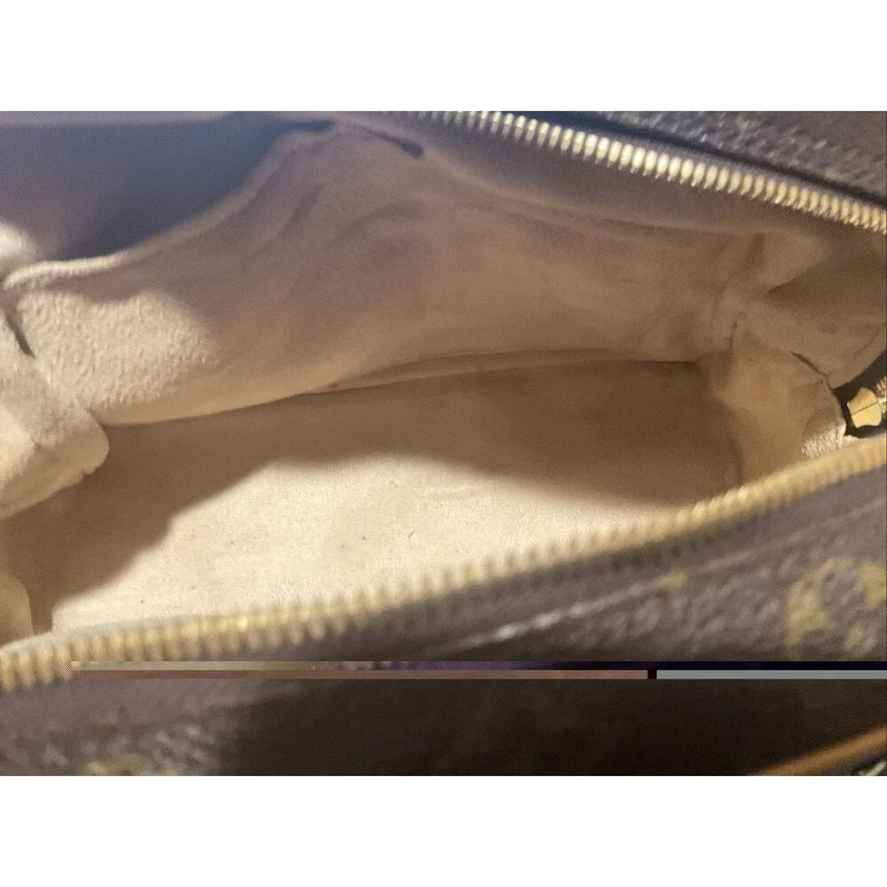 Louis Vuitton Manhattan Top Handle Bag PM Brown Canvas